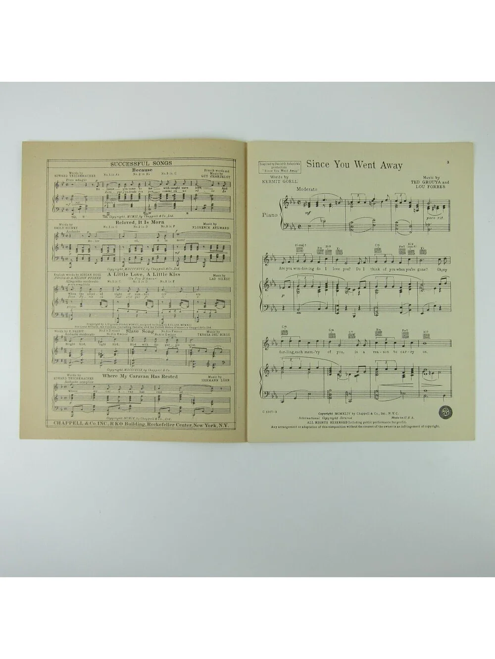 Sheet Music Together Since You Went Away Shirley Temple Claudette Colbert 1928
